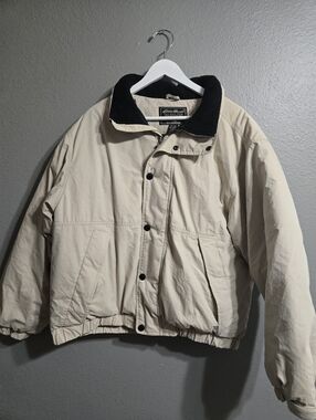 Eddie Bauer Vintage Goose Down Bomber Jacket Size Large
